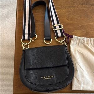 Ted Baker Black Crossbody Bag with Gold Hardware and Interchangeable Straps